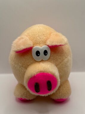 Vintage Cloud 9 Round and Pink Pig Stuffed Animal Plush
